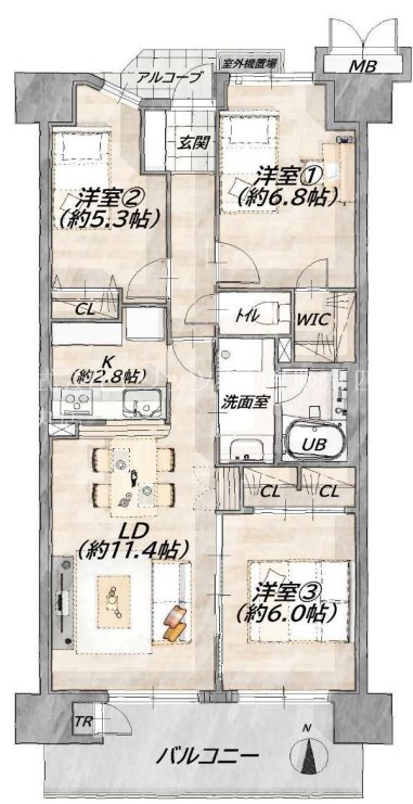 サンシティ西京極弐番館 間取図・土地図