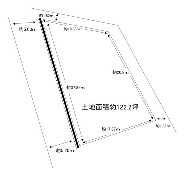 羽曳野市河原城　売土地 間取図・土地図