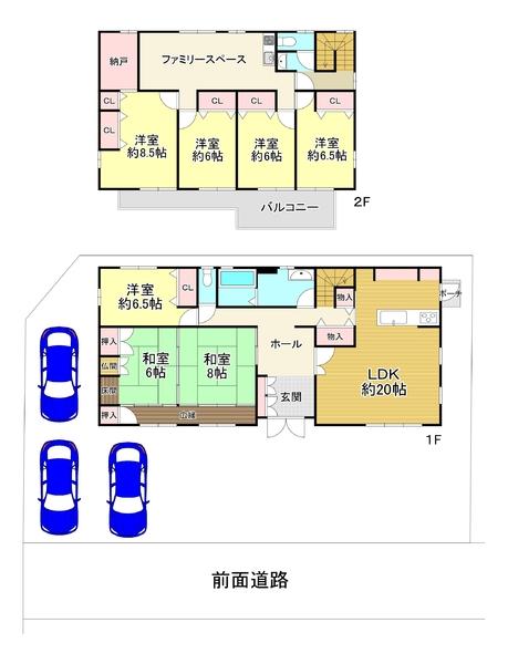 大津市日吉台　中古戸建 間取図・土地図