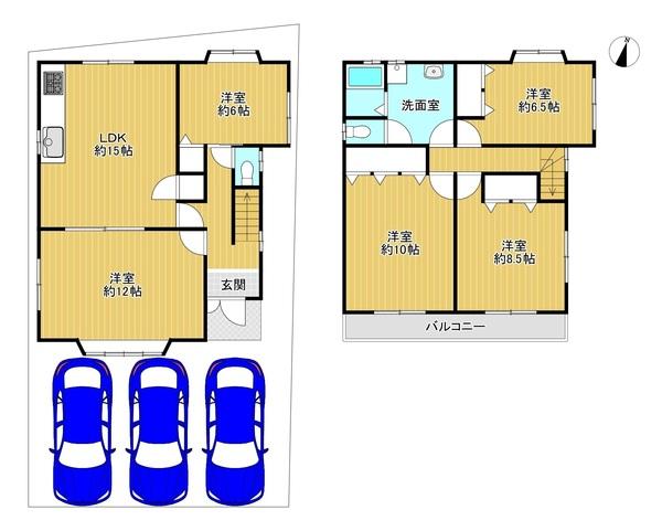 京都市北区衣笠赤阪町　中古戸建 間取図・土地図