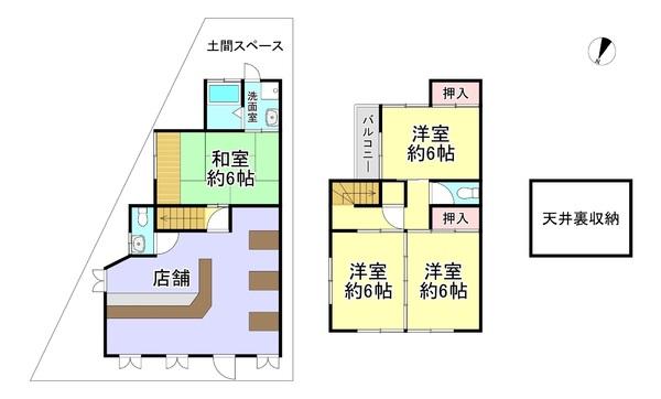 京都市南区上鳥羽山ノ本町　中古戸建 間取図・土地図