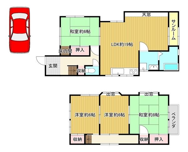 京都市左京区上高野東田町　中古戸建 間取図・土地図