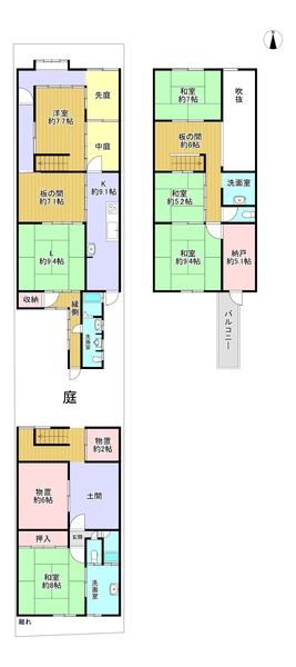 京都市上京区上立売通浄福寺西入蛭子町　中古戸建 間取図・土地図