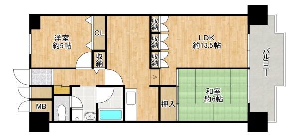 朝日プラザ松原A棟 間取図・土地図