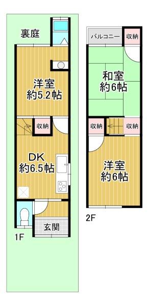 京都市山科区勧修寺東堂田町　中古戸建 間取図・土地図