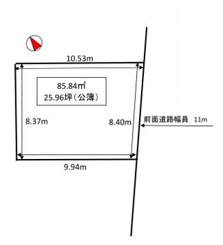 大阪市港区三先２丁目　売土地 間取図・土地図