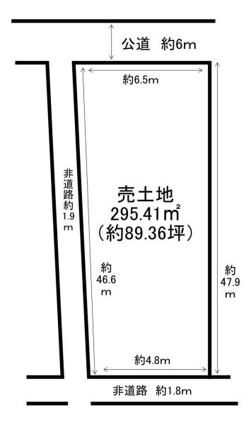 京都市西京区樫原下ノ町　建築条件無売土地 間取図・土地図
