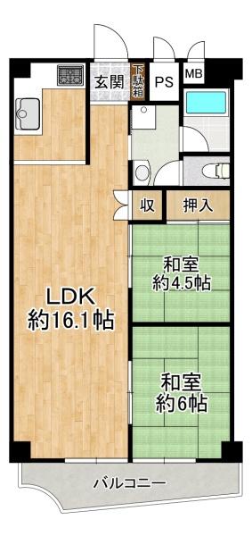 ターミナルマンション朝日プラザ堺 間取図・土地図