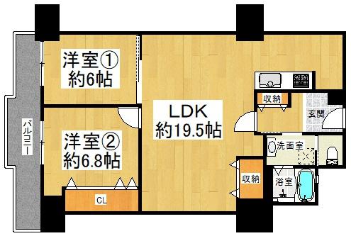 メガロコープ平野１号棟 間取図・土地図