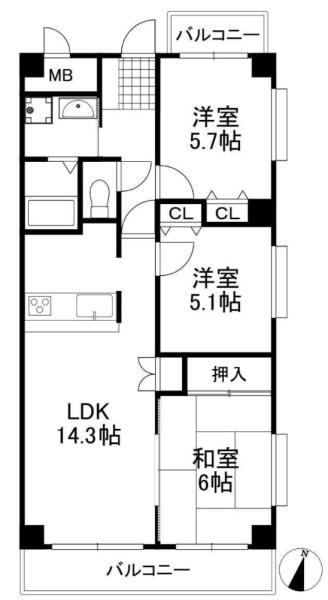 シャルマンフジ堺北 間取図・土地図