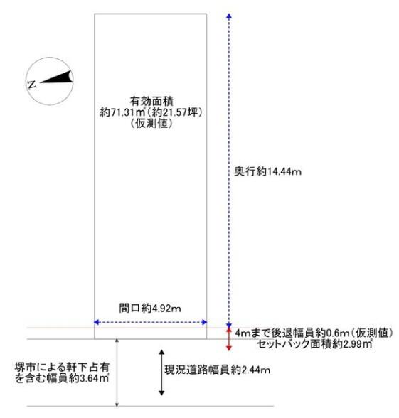堺市堺区桜之町西3丁　古家付売土地 間取図・土地図