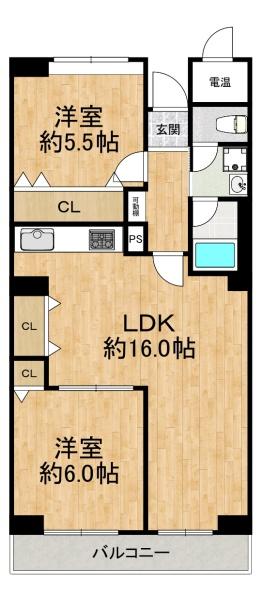 サンハイツ宝塚五月台A棟 間取図・土地図
