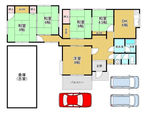 堺市堺区石津町1丁　中古戸建 間取図・土地図