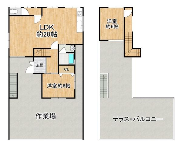 羽曳野市伊賀6丁目　中古戸建 間取図・土地図