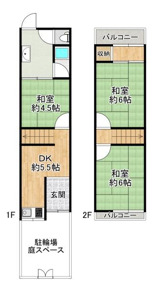 大阪府松原市南新町１丁目 間取図・土地図