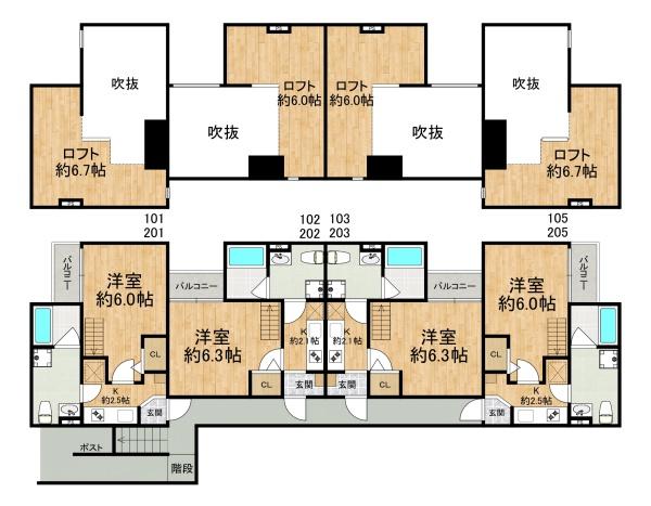 CRASTINE帝塚山東 間取図・土地図