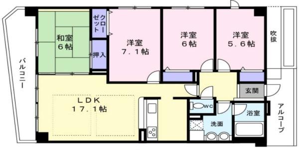 クラウンセゾン深井 間取図・土地図