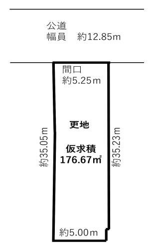 京都市上京区役人町　建築条件無売土地 間取図・土地図