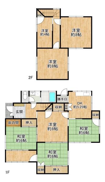堺市東区西野　中古戸建 間取図・土地図