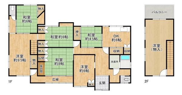 和歌山県岩出市金池字貴能地　中古戸建 間取図・土地図