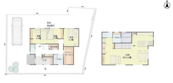 京都市左京区岩倉幡枝町　1号地　中古戸建 間取図・土地図