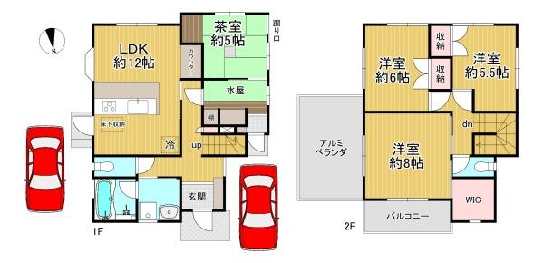 岡山県岡山市東区広谷　中古戸建 間取図・土地図