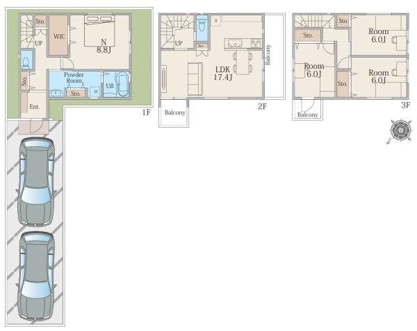 堺市堺区三条通　中古戸建 間取図・土地図