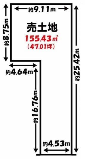 京都市下京区樽屋町　建築条件無売土地 間取図・土地図