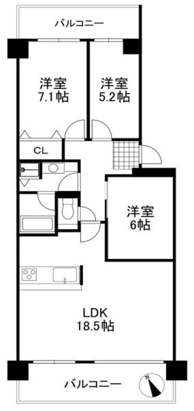 イトーピア泉北深井 間取図・土地図