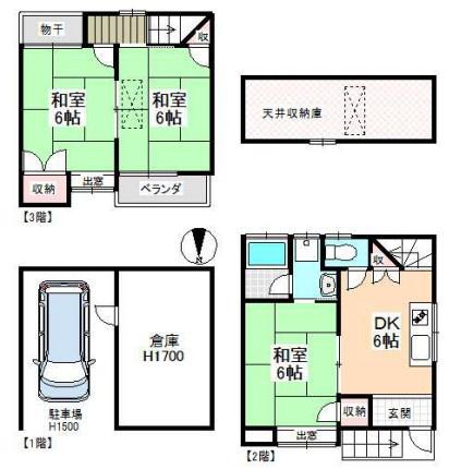 京都市右京区山ノ内苗町　中古戸建 間取図・土地図