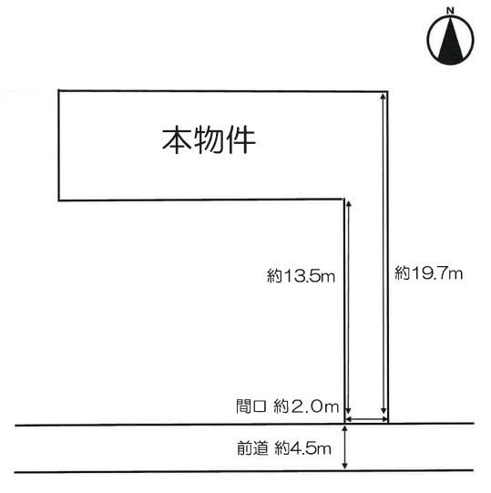 京都市山科区栗栖野打越町　建築条件無売土地 間取図・土地図