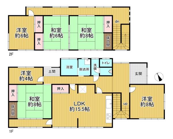 京都市左京区岩倉長谷町　中古戸建 間取図・土地図