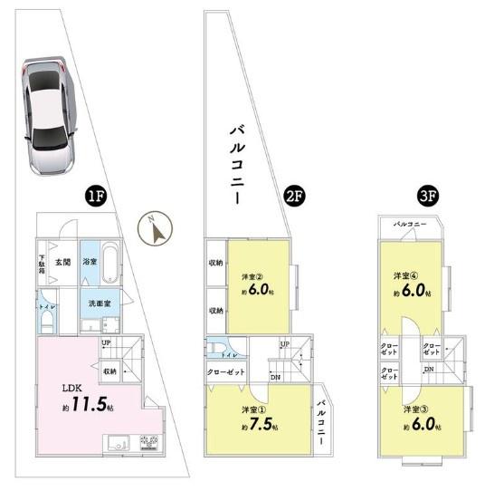 京都市左京区一乗寺南大丸町　中古戸建 間取図・土地図