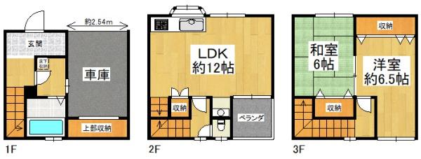 大阪市平野区長吉六反4丁目　中古戸建 間取図・土地図