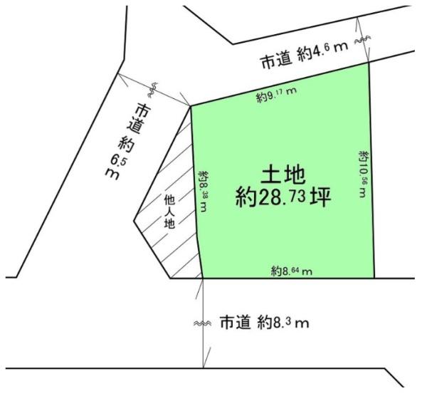 堺市北区金岡町　売土地 間取図・土地図