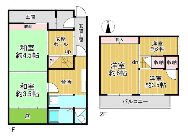 京都市北区紫竹高縄町　中古戸建 間取図・土地図