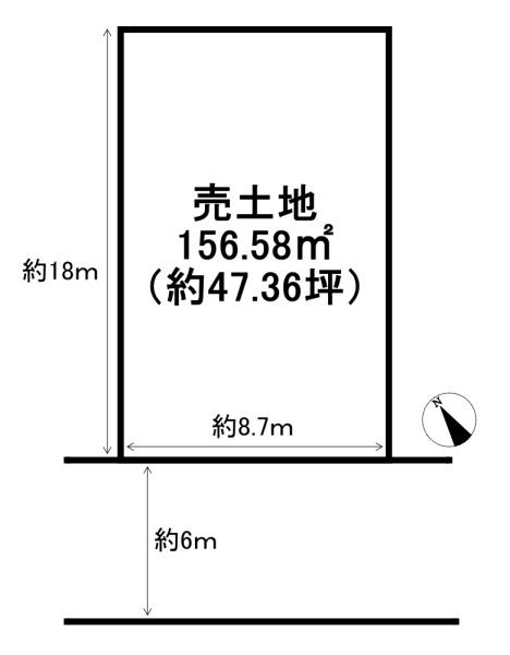 京都市伏見区向島津田町　古家付売土地 間取図・土地図