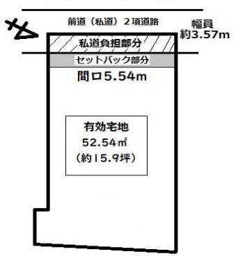 京都市北区紫野十二坊町　建築条件無売土地 間取図・土地図