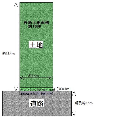 大阪市生野区桃谷4丁目　売土地 間取図・土地図