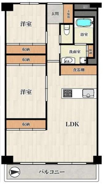 松屋町グランドハイツ 間取図・土地図