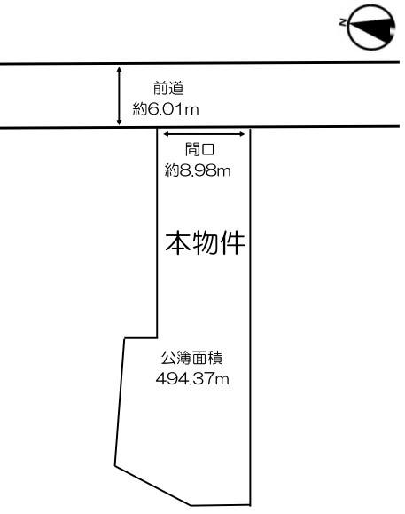 京都市山科区大塚元屋敷町　建築条件無売土地 間取図・土地図
