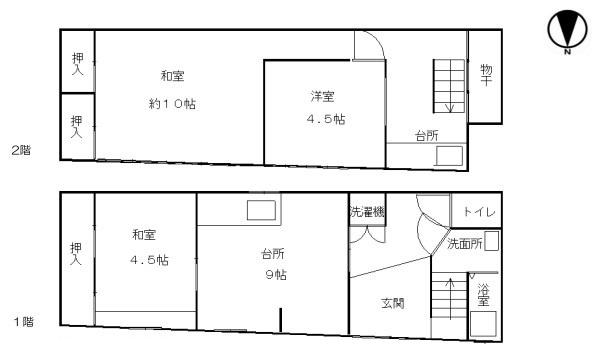 京都市上京区柏清盛町　中古戸建 間取図・土地図