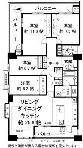 ローレルコート三条堀川 間取図・土地図