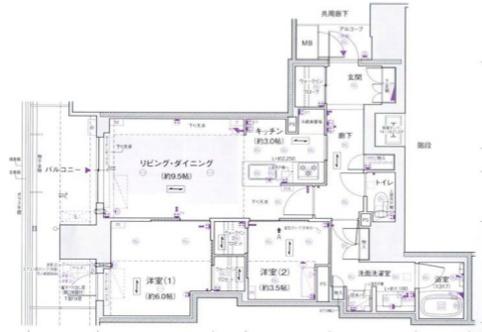 ジオタワー堺筋本町 間取図・土地図