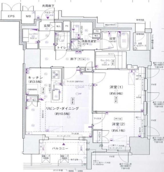 ジオタワー堺筋本町 間取図・土地図