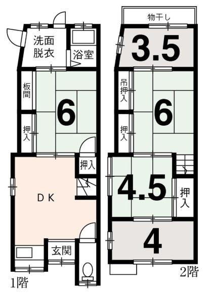 京都市右京区山ノ内宮脇町　中古戸建 間取図・土地図