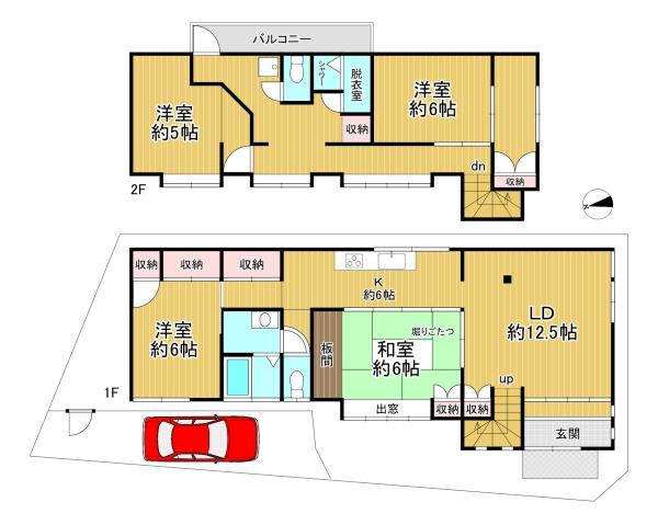 京都市右京区鳴滝松本町　中古戸建 間取図・土地図