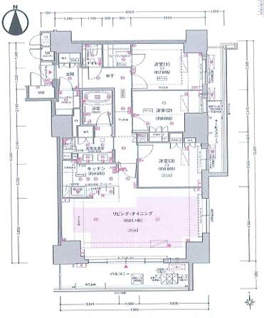 ジオタワー新町 間取図・土地図