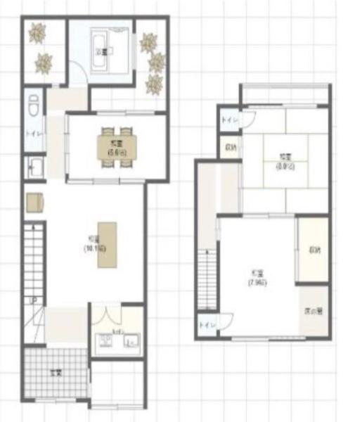 京都市中京区西ノ京星池町　中古戸建 間取図・土地図