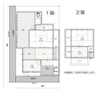 大阪市此花区伝法2丁目　中古戸建 間取図・土地図